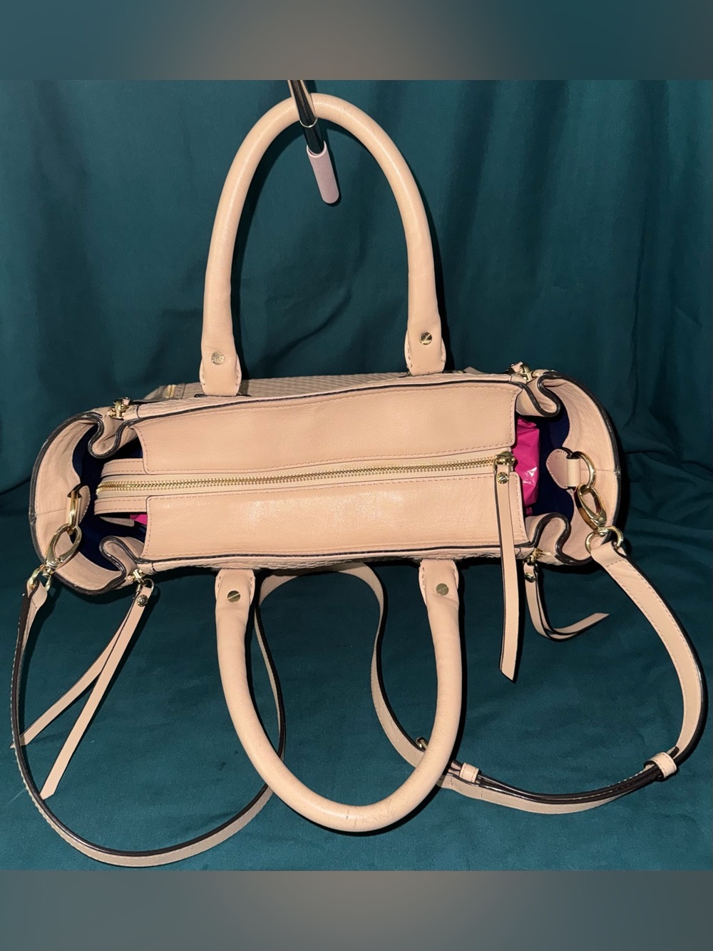 henri bendel Tan Woven Satchel with Gold-Tone Hardware - Picture 10 of 15